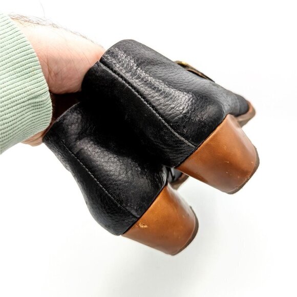 Korks by Kork-Ease Size 6.5 (37) Black Pebble Leather Buckle and Zip Heel Bootie - Picture 4 of 6